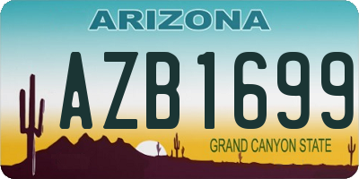 AZ license plate AZB1699
