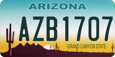 AZ license plate AZB1707