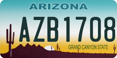 AZ license plate AZB1708