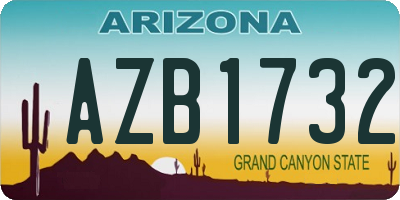 AZ license plate AZB1732