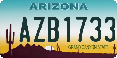 AZ license plate AZB1733
