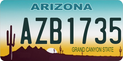 AZ license plate AZB1735