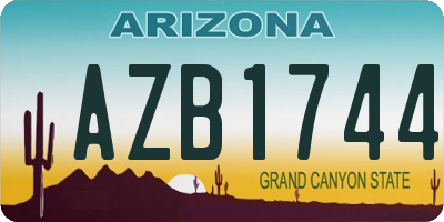 AZ license plate AZB1744
