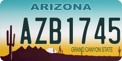 AZ license plate AZB1745