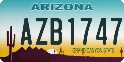 AZ license plate AZB1747