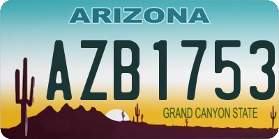 AZ license plate AZB1753