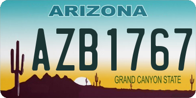 AZ license plate AZB1767