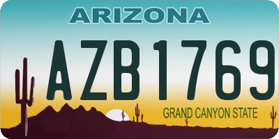 AZ license plate AZB1769