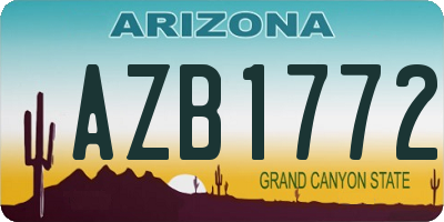 AZ license plate AZB1772