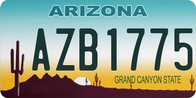 AZ license plate AZB1775
