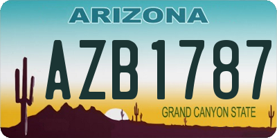 AZ license plate AZB1787