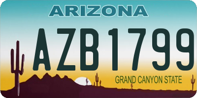 AZ license plate AZB1799