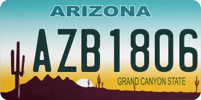 AZ license plate AZB1806