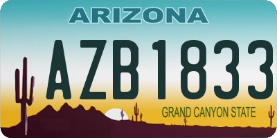 AZ license plate AZB1833