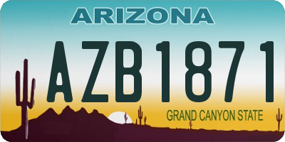 AZ license plate AZB1871