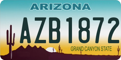 AZ license plate AZB1872