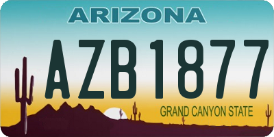 AZ license plate AZB1877