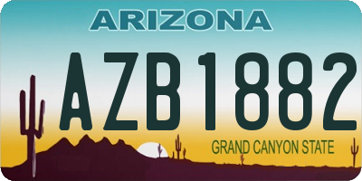 AZ license plate AZB1882