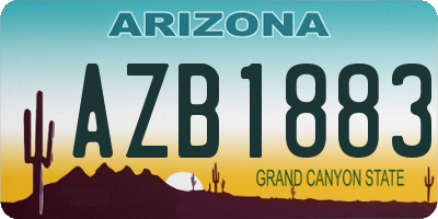 AZ license plate AZB1883