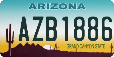 AZ license plate AZB1886