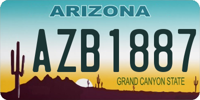 AZ license plate AZB1887