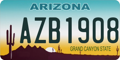 AZ license plate AZB1908