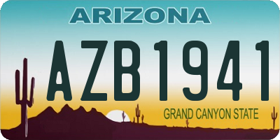 AZ license plate AZB1941