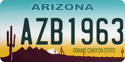 AZ license plate AZB1963