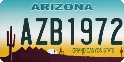 AZ license plate AZB1972