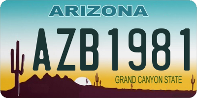 AZ license plate AZB1981