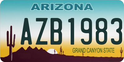 AZ license plate AZB1983