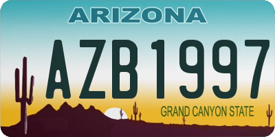 AZ license plate AZB1997