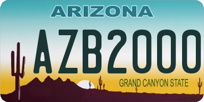 AZ license plate AZB2000