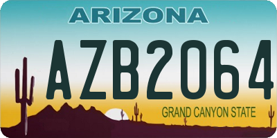 AZ license plate AZB2064