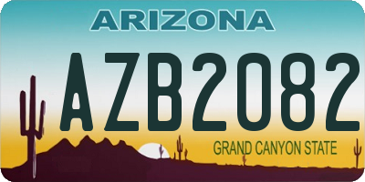 AZ license plate AZB2082