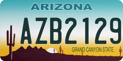 AZ license plate AZB2129