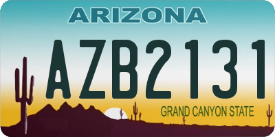 AZ license plate AZB2131