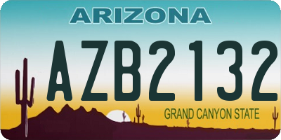 AZ license plate AZB2132