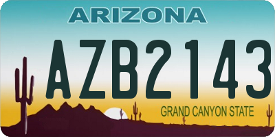 AZ license plate AZB2143