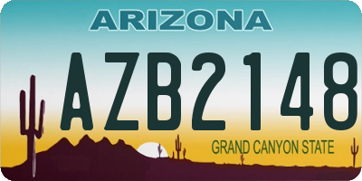 AZ license plate AZB2148