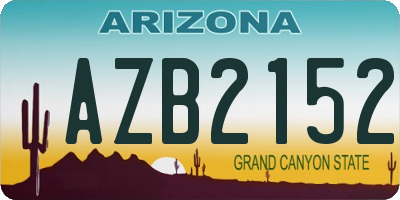 AZ license plate AZB2152