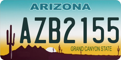AZ license plate AZB2155