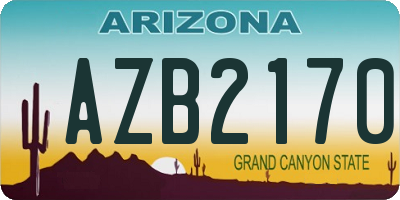 AZ license plate AZB2170