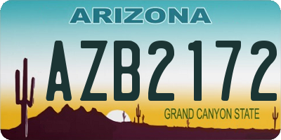 AZ license plate AZB2172
