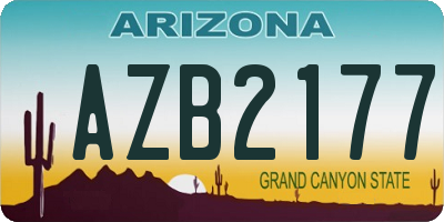 AZ license plate AZB2177