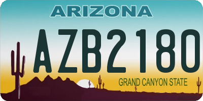 AZ license plate AZB2180