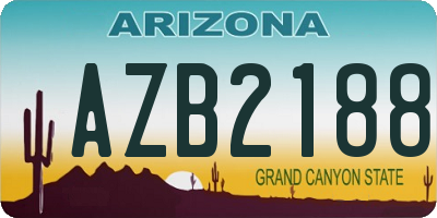 AZ license plate AZB2188