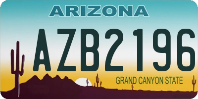 AZ license plate AZB2196