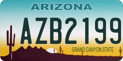 AZ license plate AZB2199