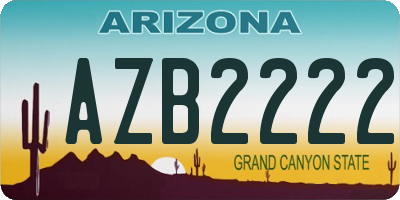 AZ license plate AZB2222